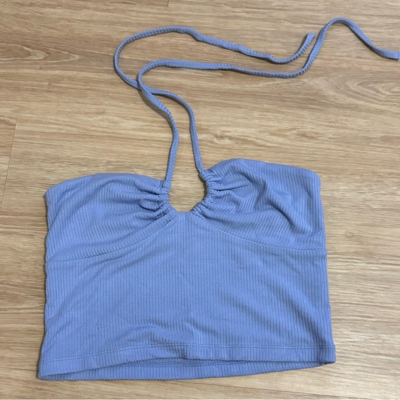 Wilfred Sky Blue Ribbed Halter Top - Picture 2 of 3